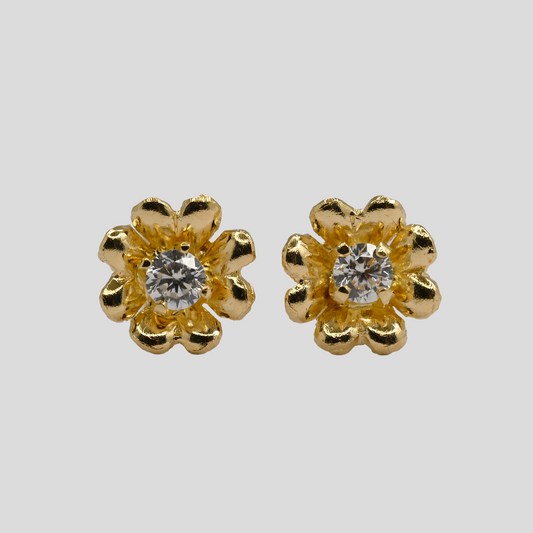 Aros Flor Capuchina Oro Rosado 18k