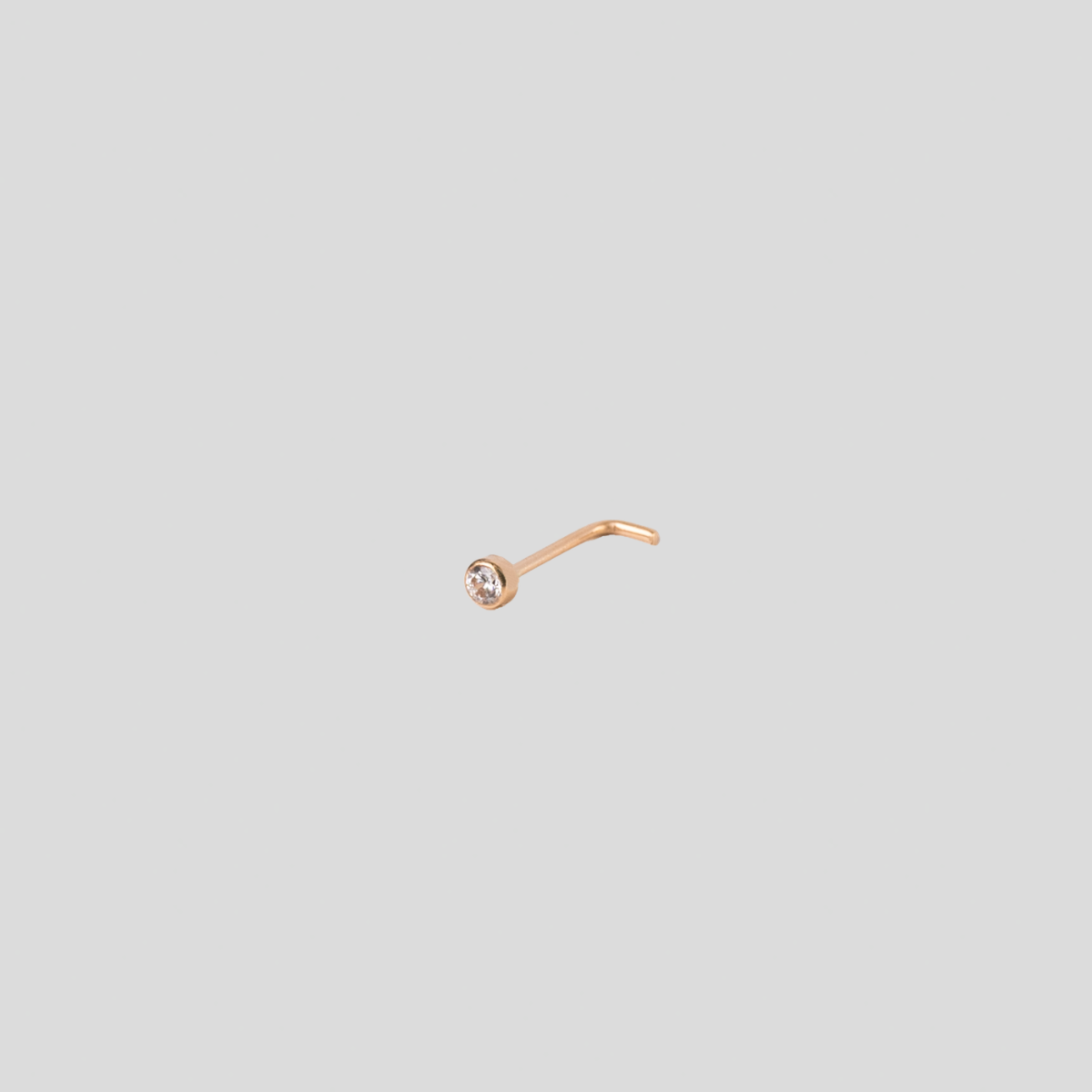Piercing Nostril en Oro Rosado 18K con Circón