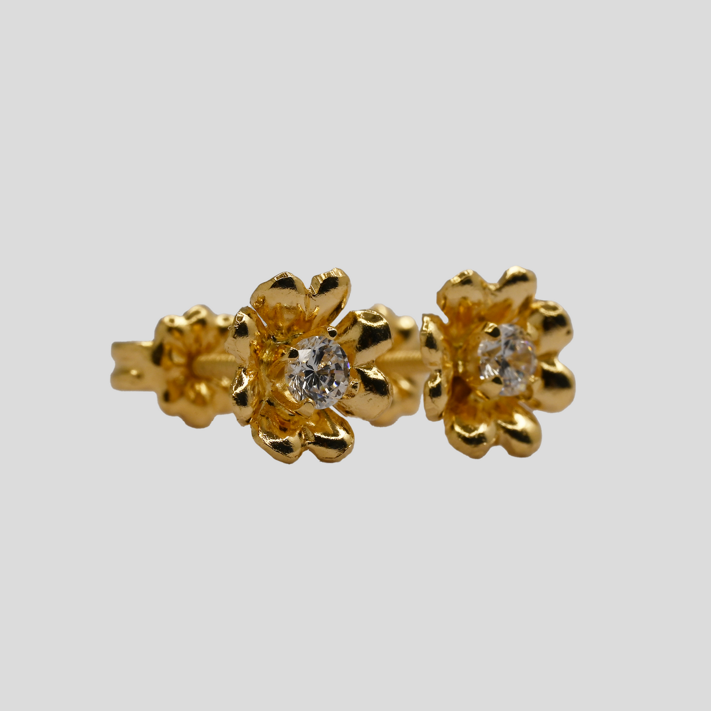 Aros Abridor Flor Capuchina Oro Rosado 18k