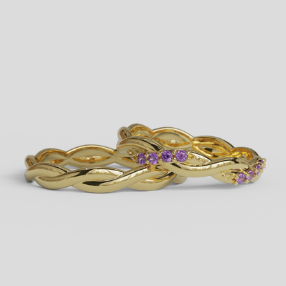 Argollas Matrimonio Trenzadas Oro 18k