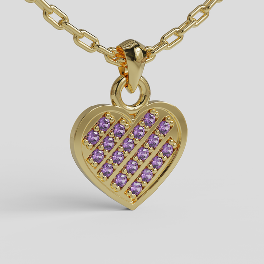 Conjunto Cadena Limada con Colgante Corazón Brillante
