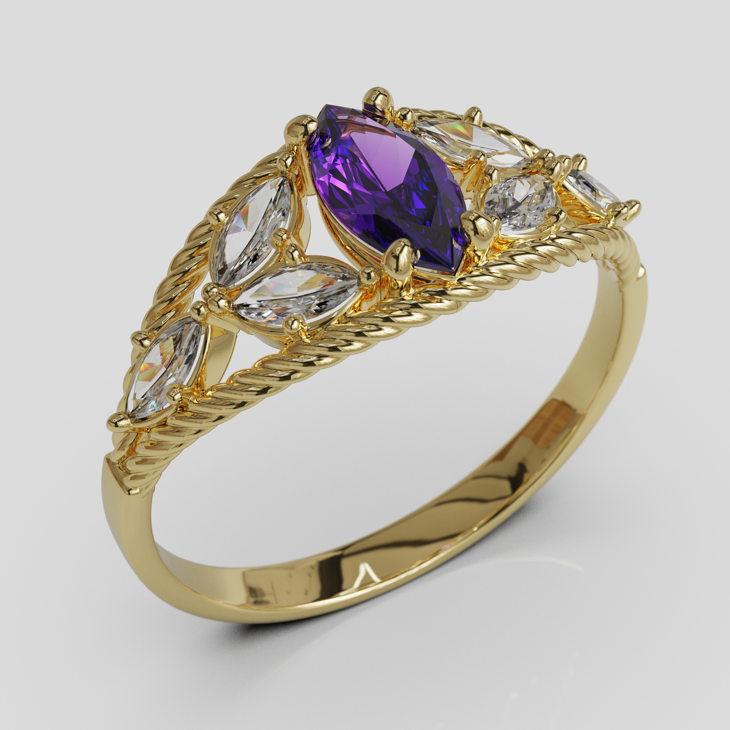 Anillo Marquis Cuerda Oro 18K
