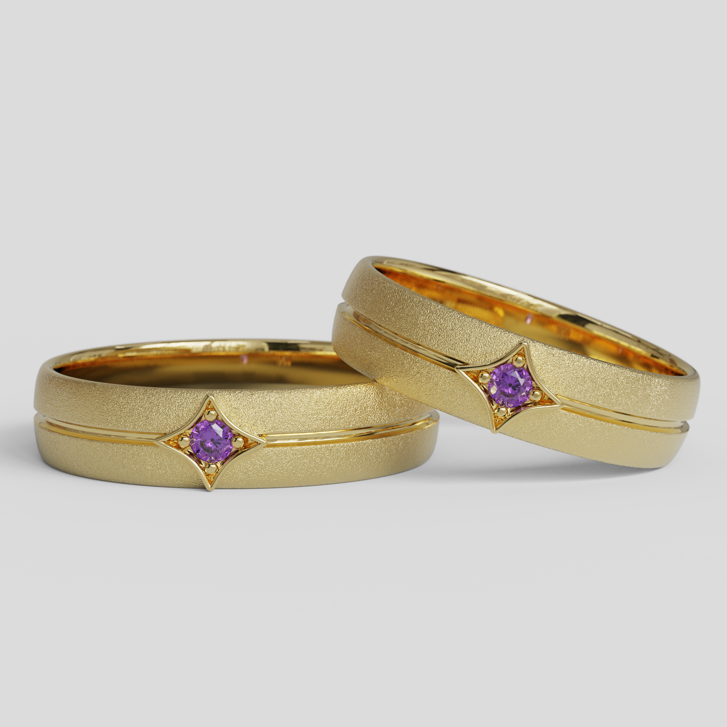 Argollas Matrimonio Rombo Oro 18k
