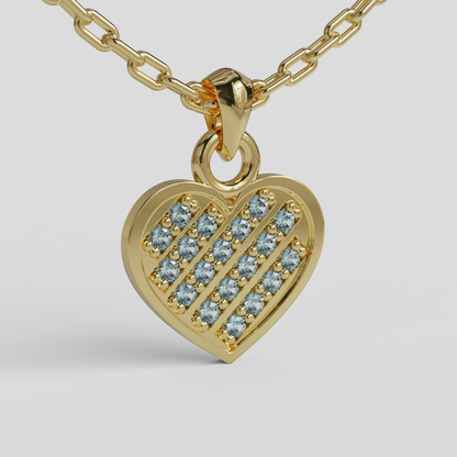 Conjunto Cadena Limada con Colgante Corazón Brillante