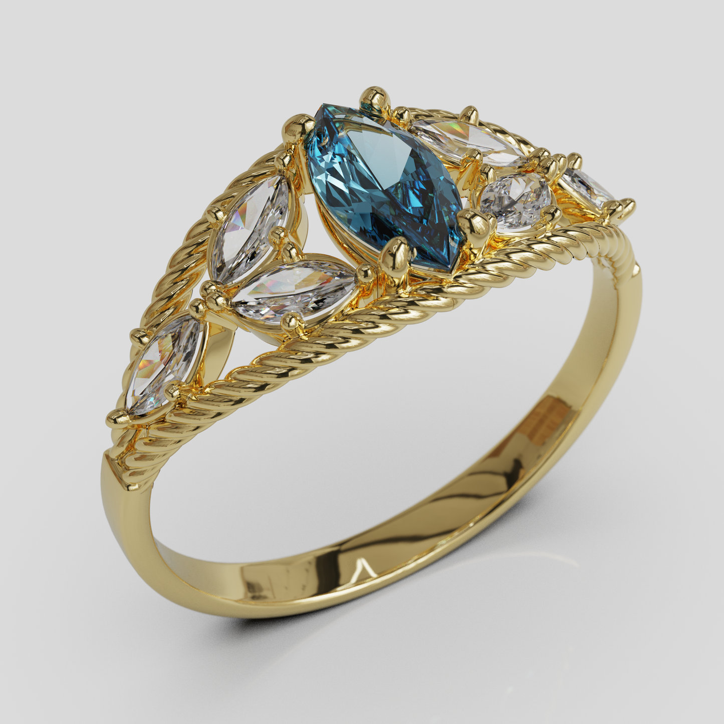 Anillo Marquis Cuerda Oro 18K
