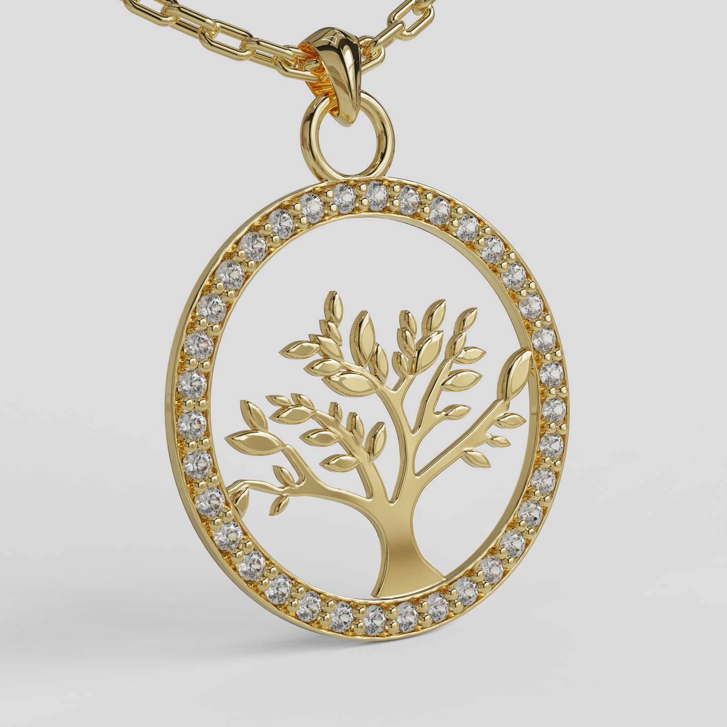 Conjunto Cadena Limada con Colgante Árbol de la Vida