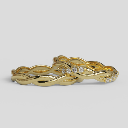Argollas Matrimonio Trenzadas Oro 18k