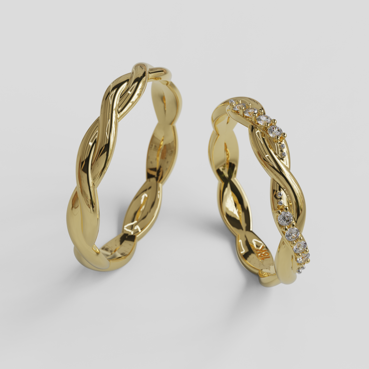 Argollas Matrimonio Trenzadas Oro 18k