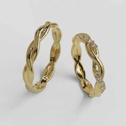 Argollas Matrimonio Trenzadas Oro 18k