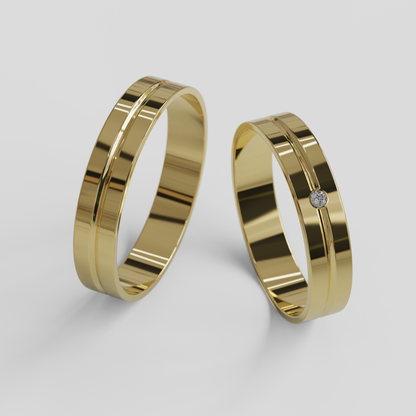Argollas de Matrimonio Horizonte Tubo Oro 18k 4mm