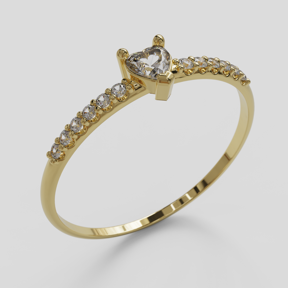 Anillo de Compromiso Valentina - Oro Amarillo 18K / Circón