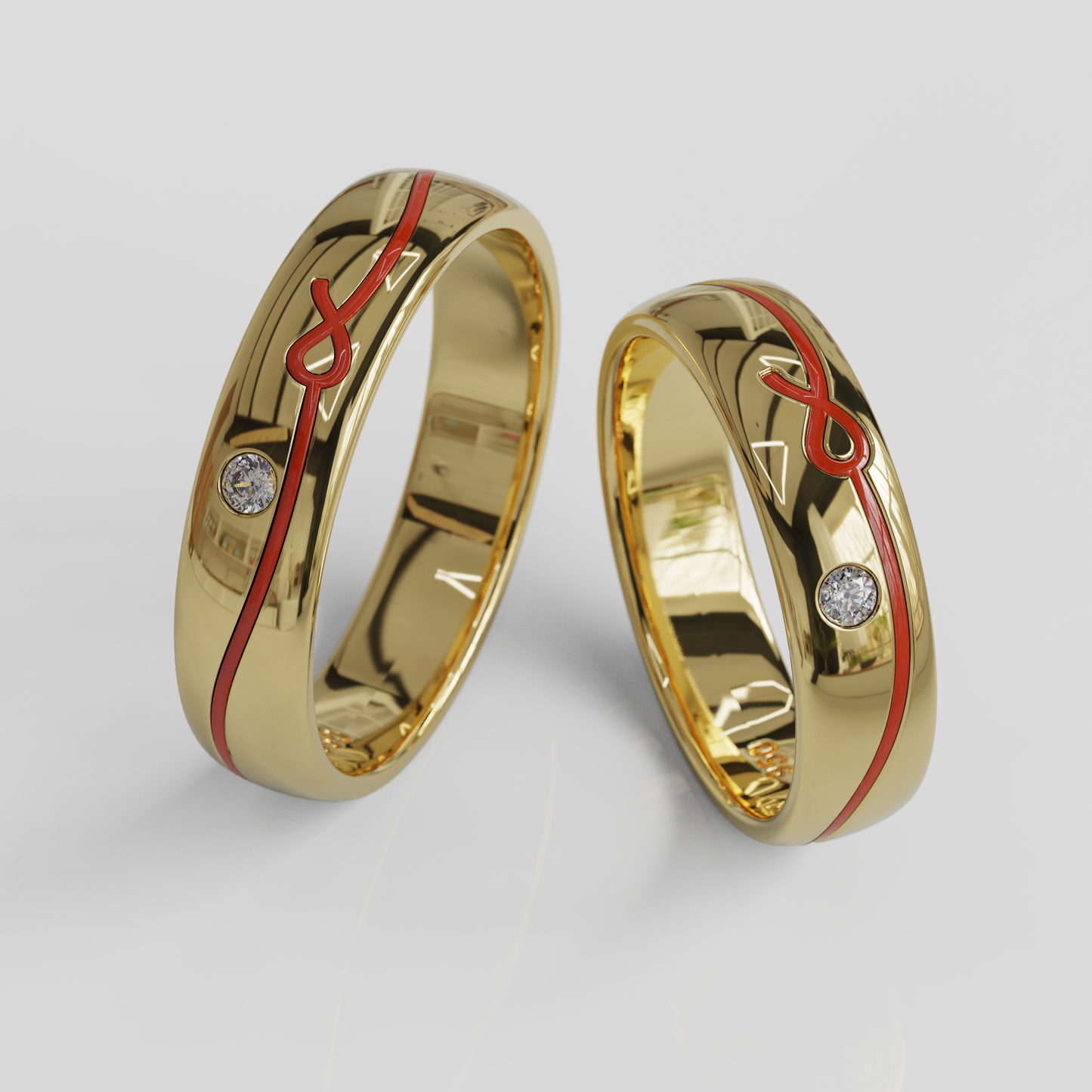 Argollas Matrimonio Hilo Rojo Oro 18K