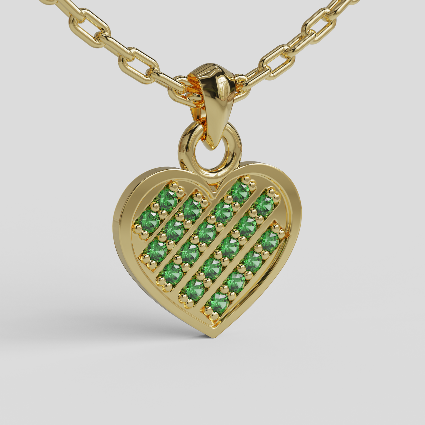 Conjunto Cadena Limada con Colgante Corazón Brillante