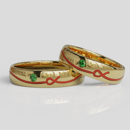 Argollas Matrimonio Hilo Rojo Oro 18K