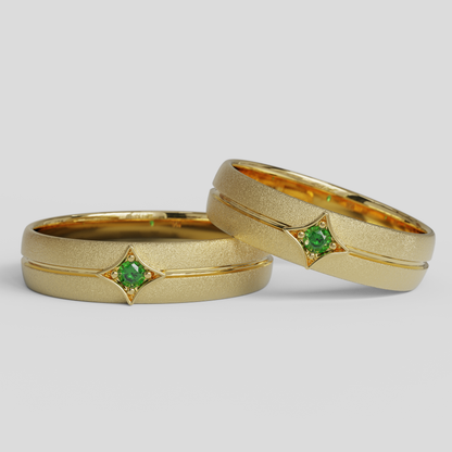 Argollas Matrimonio Rombo Oro 18k