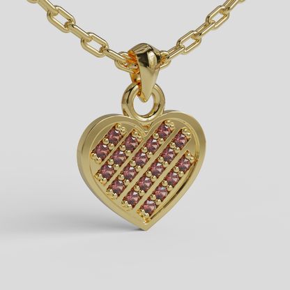 Conjunto Cadena Limada con Colgante Corazón Brillante