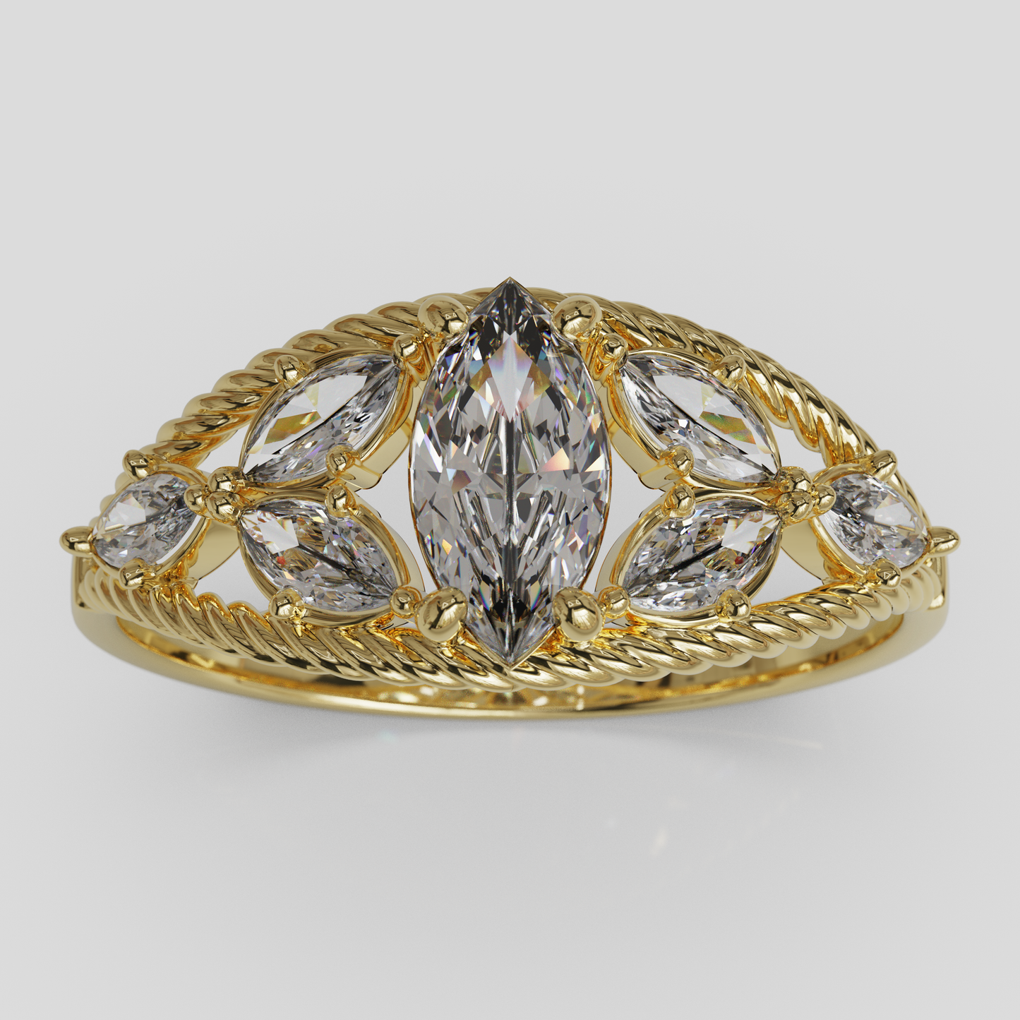 Anillo Marquis Cuerda Oro 18K
