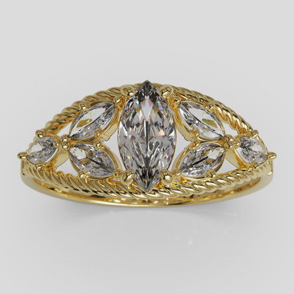 Anillo Marquis Cuerda Oro 18K