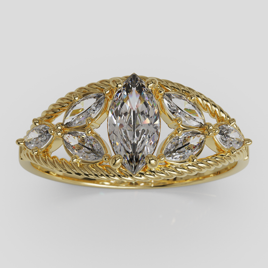 Anillo Marquis Cuerda Oro 18K