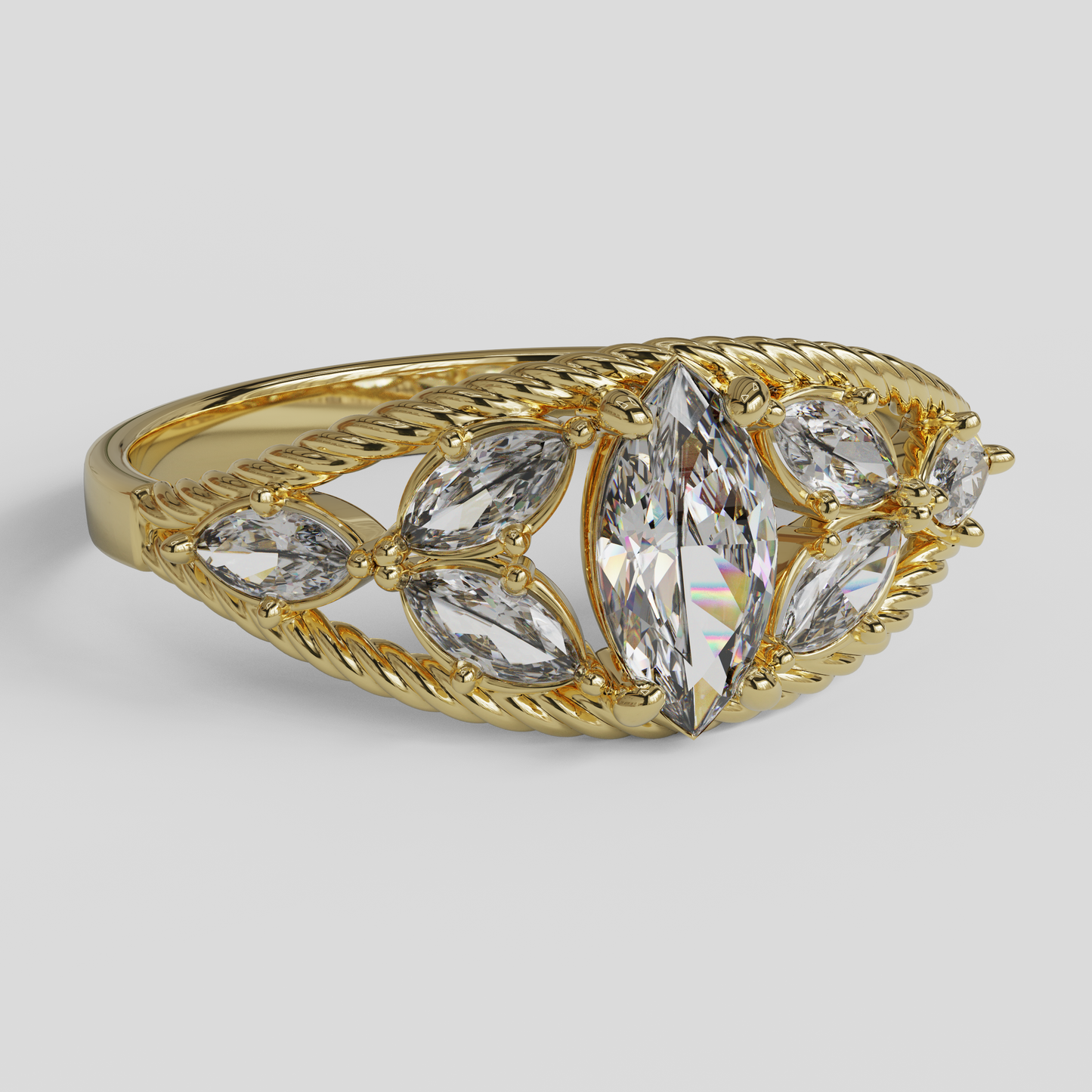 Anillo Marquis Cuerda Oro 18K