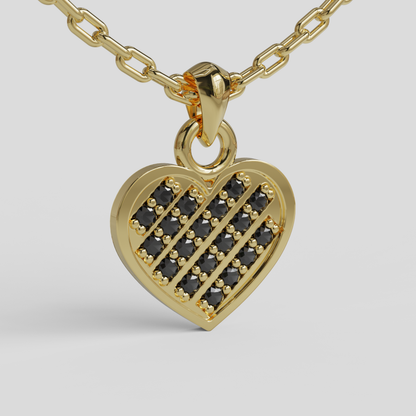 Conjunto Cadena Limada con Colgante Corazón Brillante