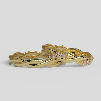 Argollas Matrimonio Trenzadas Oro 18k