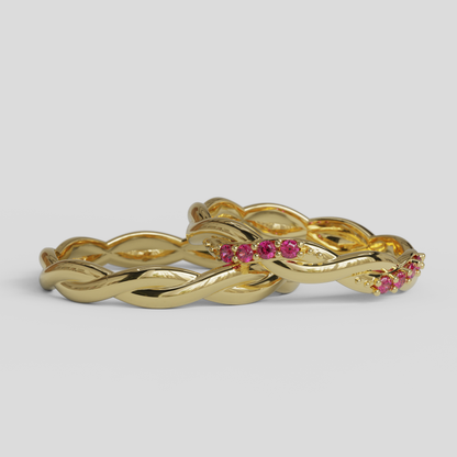 Argollas Matrimonio Trenzadas Oro 18k