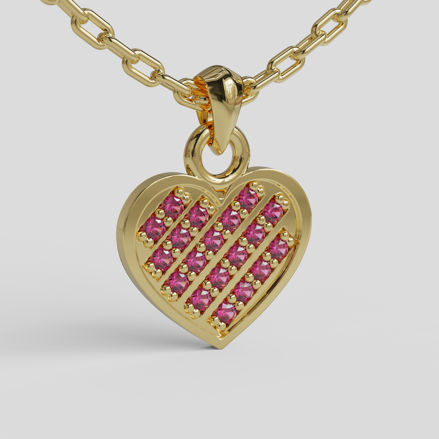 Conjunto Cadena Limada con Colgante Corazón Brillante