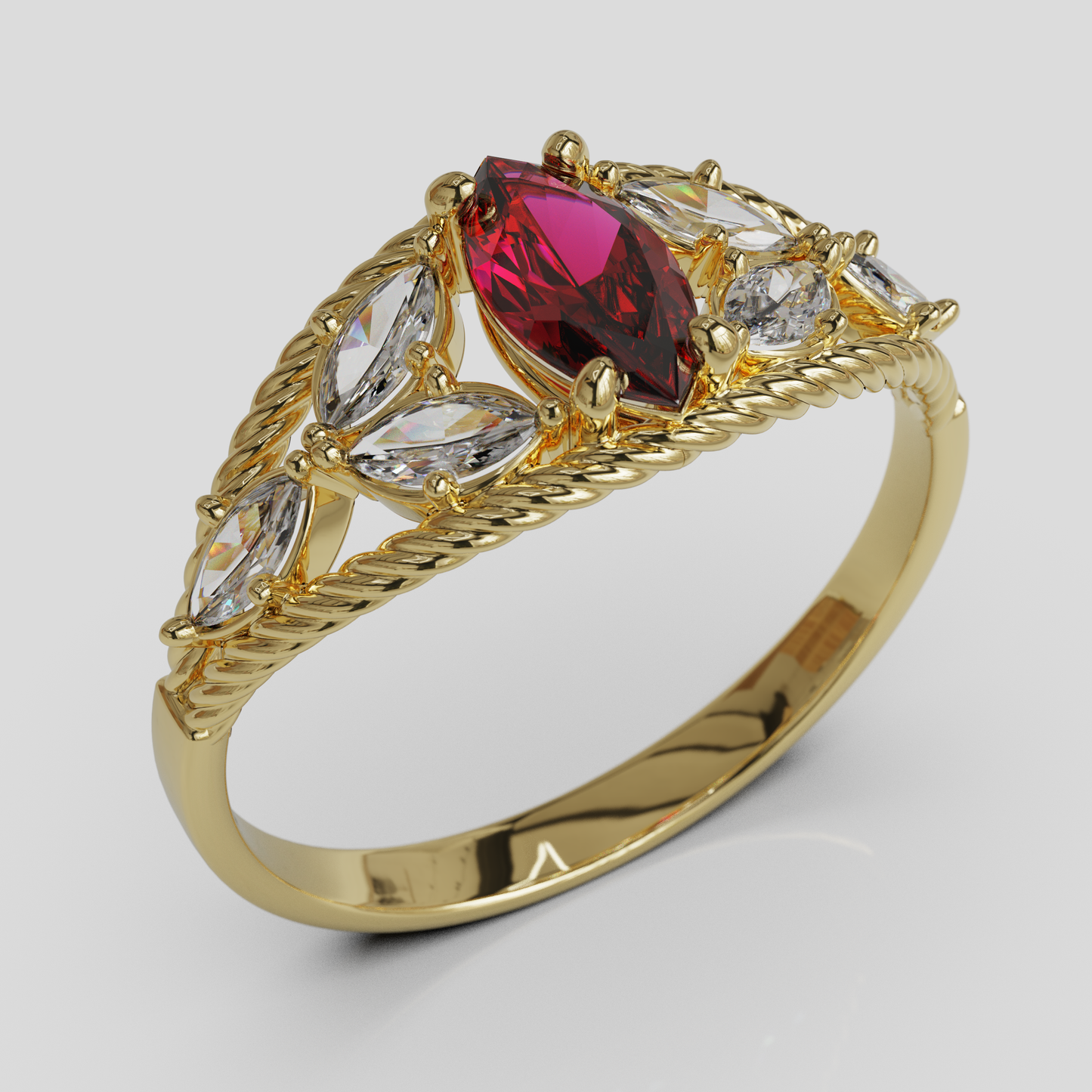 Anillo Marquis Cuerda Oro 18K