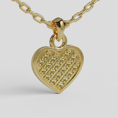 Conjunto Cadena Limada con Colgante Corazón Brillante