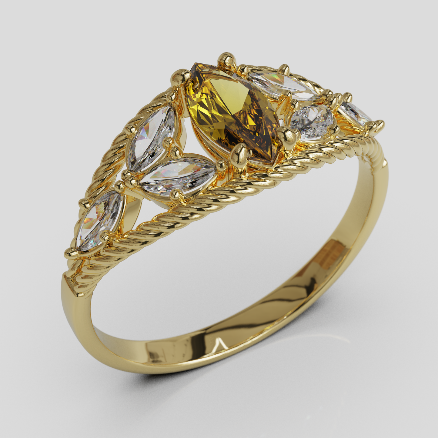 Anillo Marquis Cuerda Oro 18K