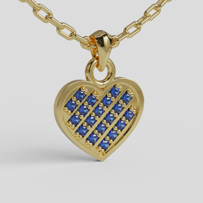 Conjunto Cadena Limada con Colgante Corazón Brillante