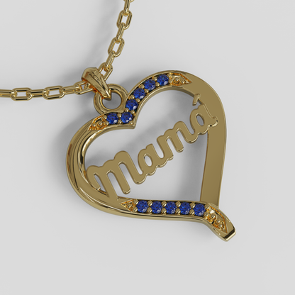Conjunto Cadena Limada con Colgante Corazón Mamá
