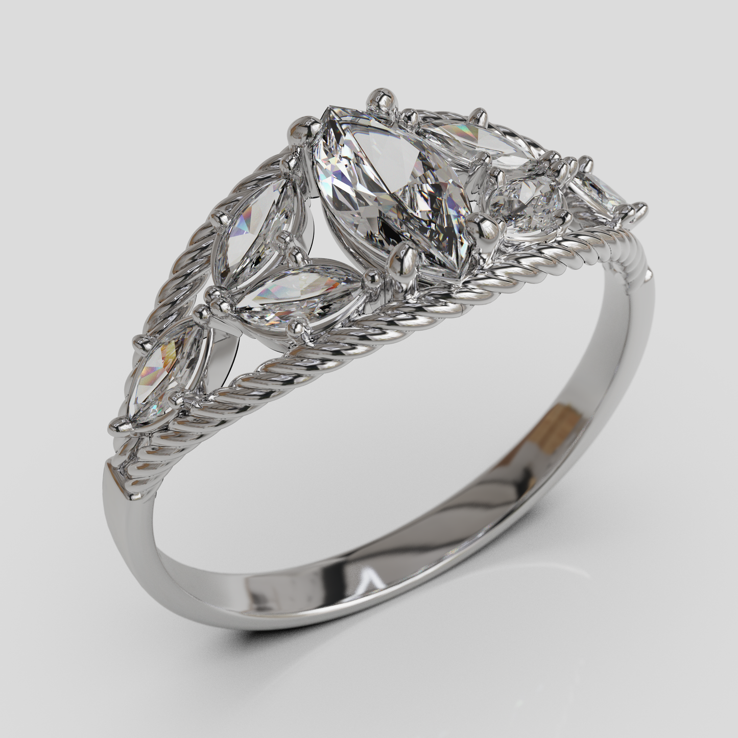 Anillo Marquis Cuerda Oro 18K