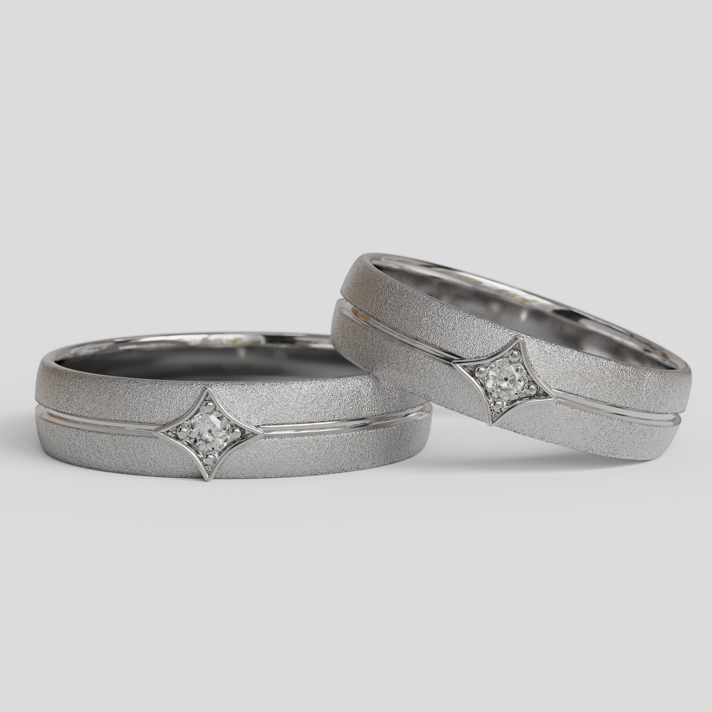 Argollas Matrimonio Rombo Oro 18k
