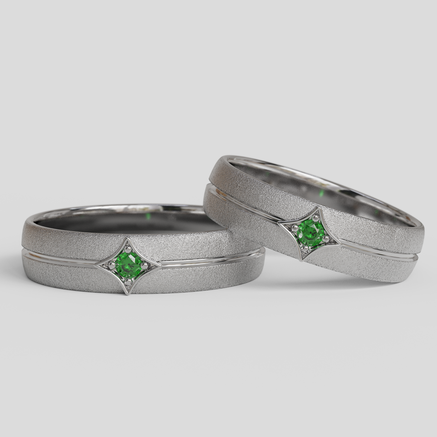 Argollas Matrimonio Rombo Oro 18k