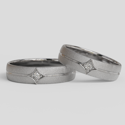 Argollas Matrimonio Rombo Oro 18k