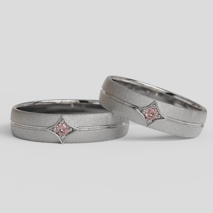 Argollas Matrimonio Rombo Oro 18k