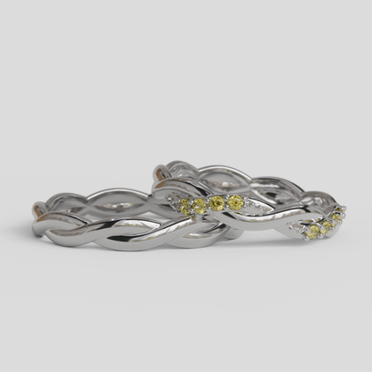 Argollas Matrimonio Trenzadas Oro 18k