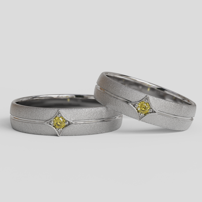 Argollas Matrimonio Rombo Oro 18k