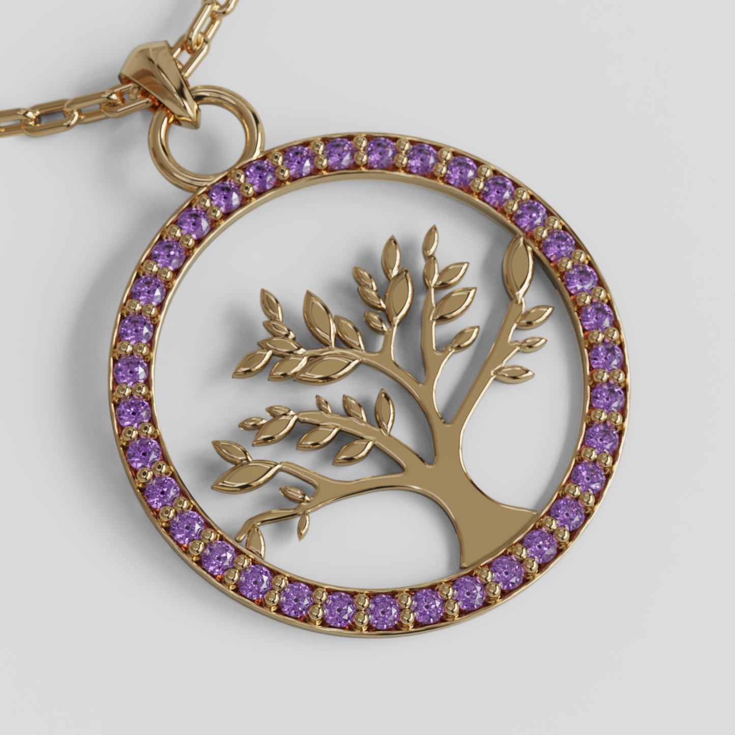 Conjunto Cadena Limada con Colgante Árbol de la Vida