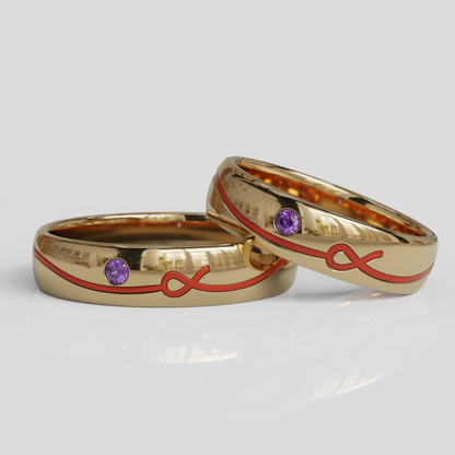 Argollas Matrimonio Hilo Rojo Oro 18K