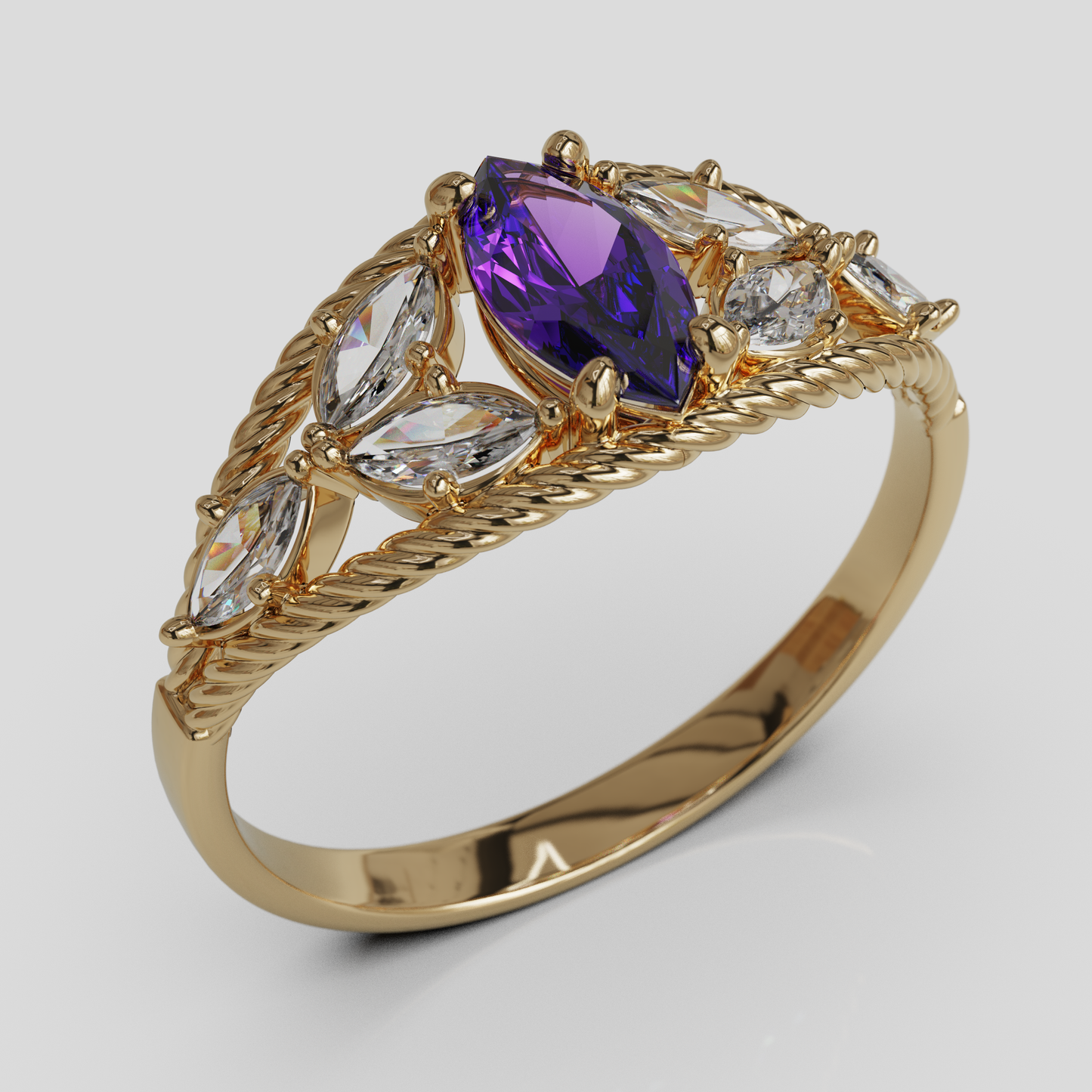 Anillo Marquis Cuerda Oro 18K