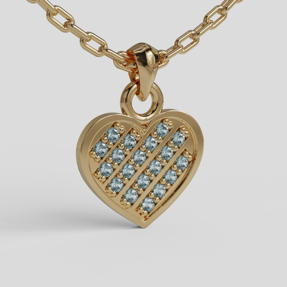 Conjunto Cadena Limada con Colgante Corazón Brillante