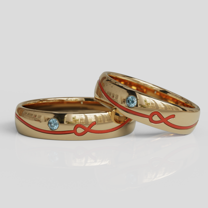 Argollas Matrimonio Hilo Rojo Oro 18K
