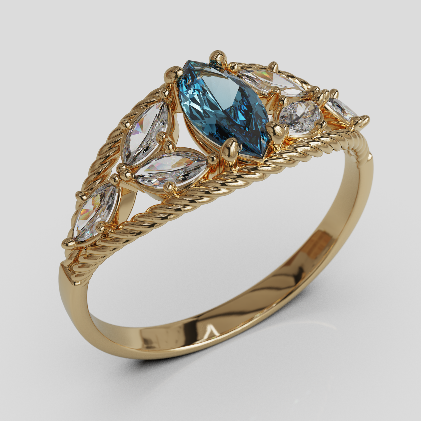 Anillo Marquis Cuerda Oro 18K