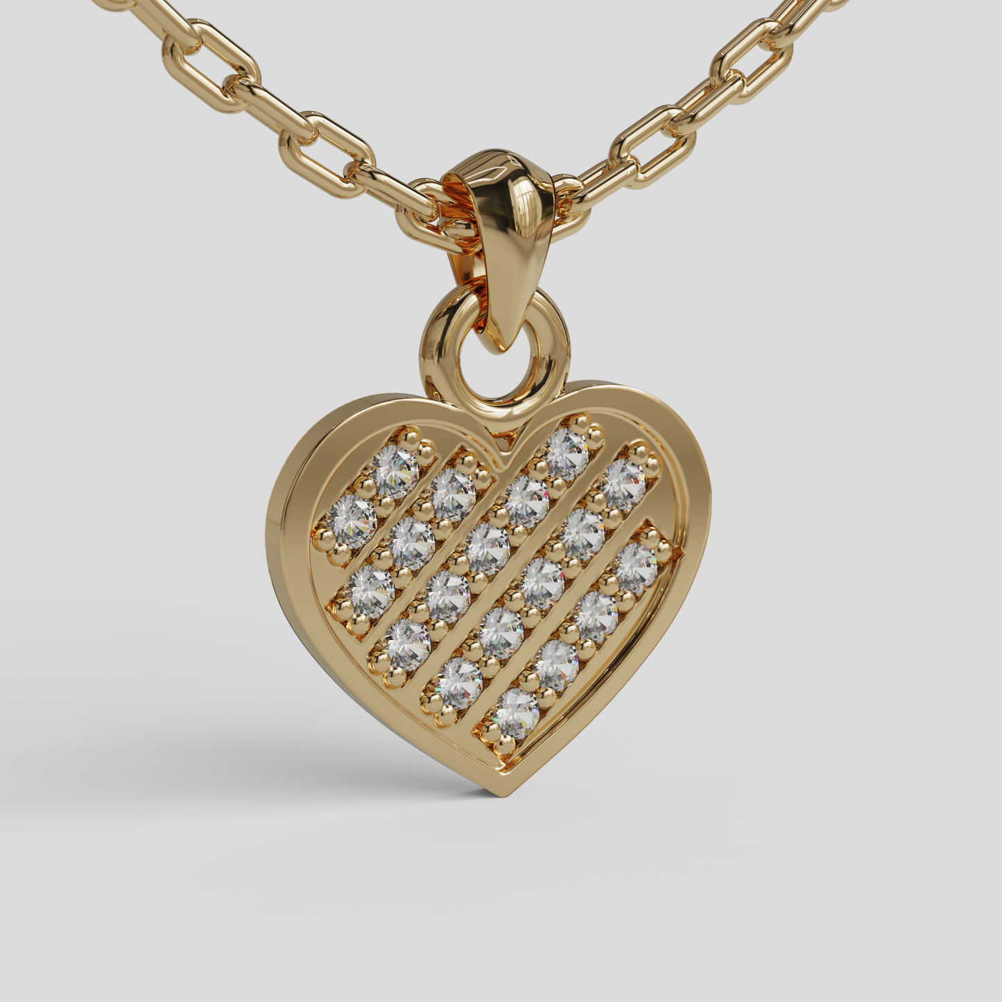 Conjunto Cadena Limada con Colgante Corazón Brillante
