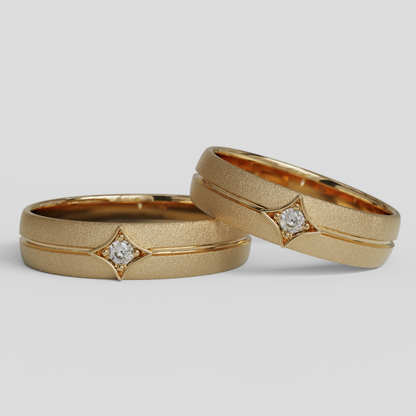 Argollas Matrimonio Rombo Oro 18k