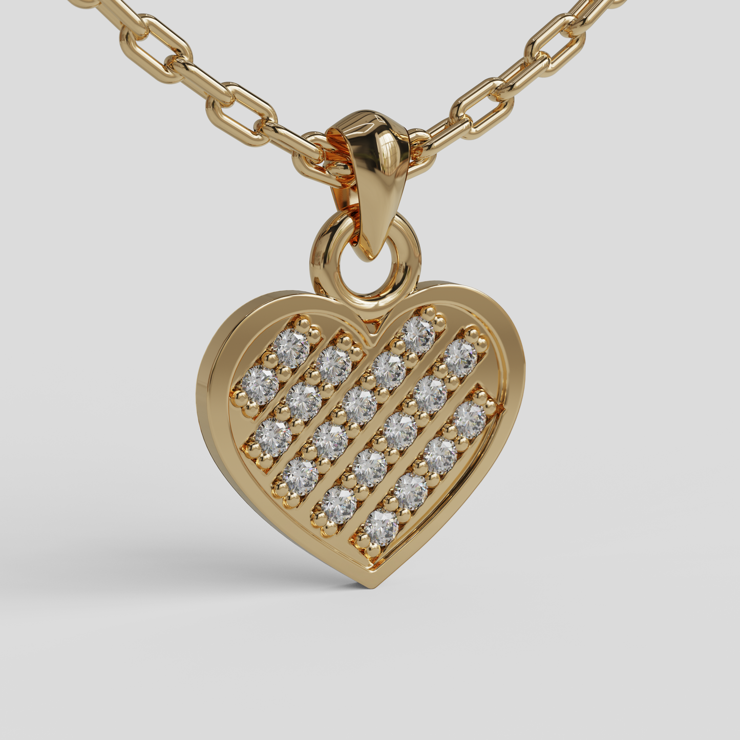 Conjunto Cadena Limada con Colgante Corazón Brillante
