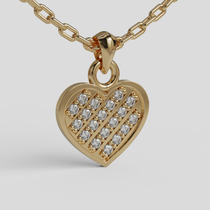 Conjunto Cadena Limada con Colgante Corazón Brillante